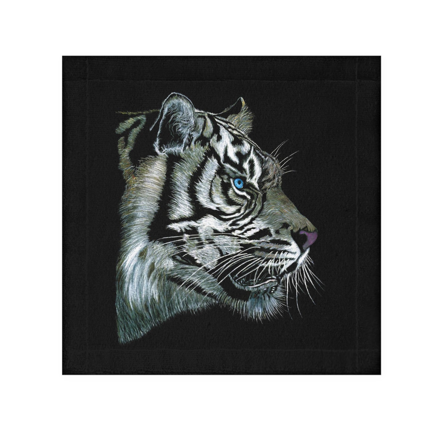 Face Towel | "White Tiger" | Custom Art Print