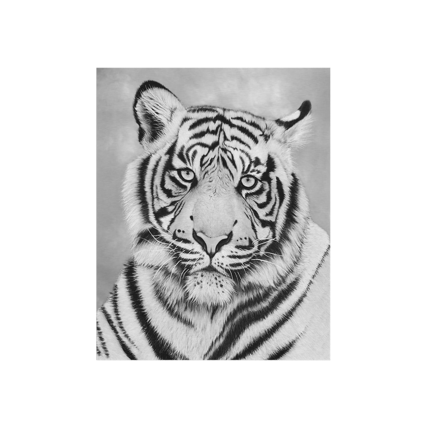 Outdoor Rugs - "MONOCHROME TIGER" | Custom Art Print