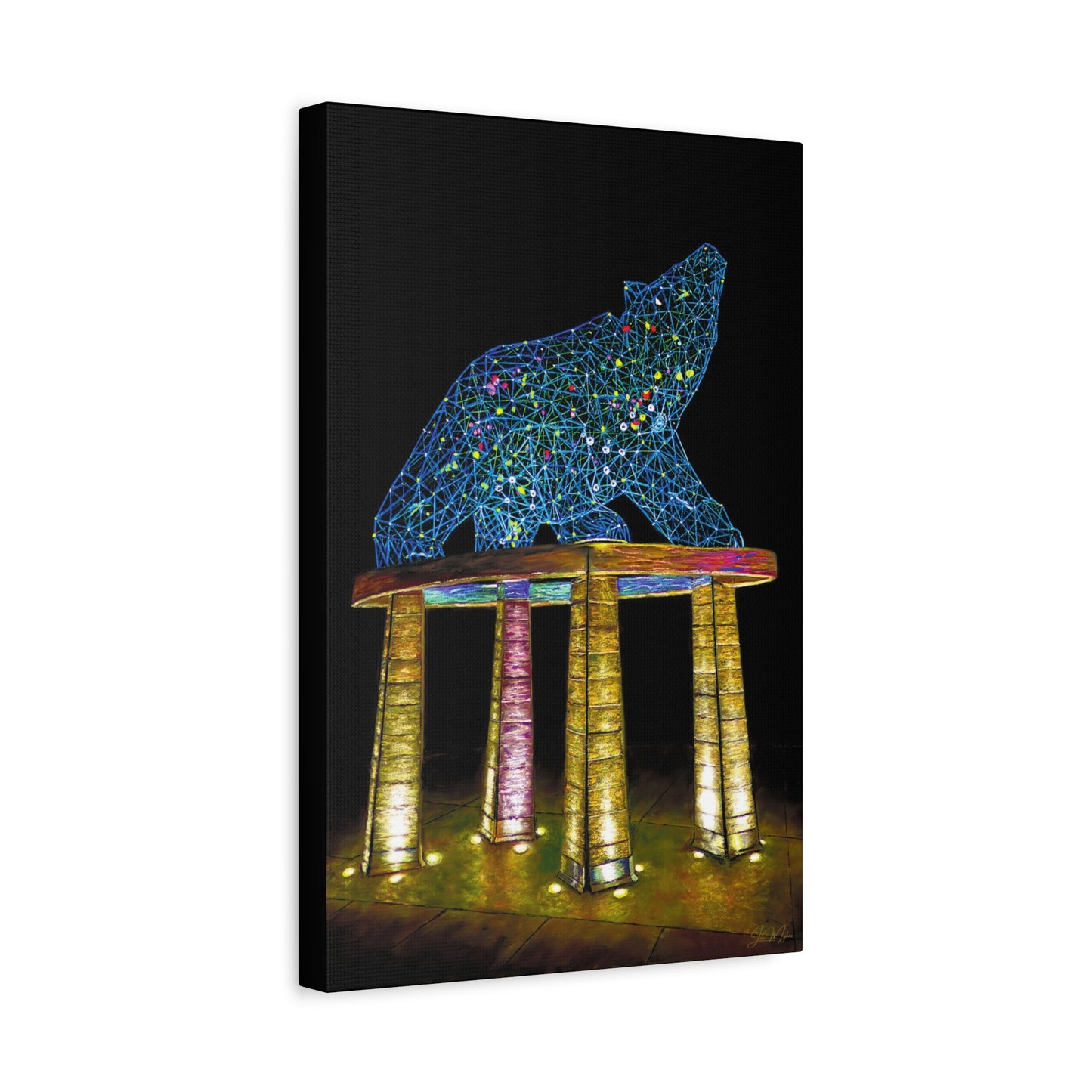 Grizzly Bear Statue | Original Artwork, Canvas Print