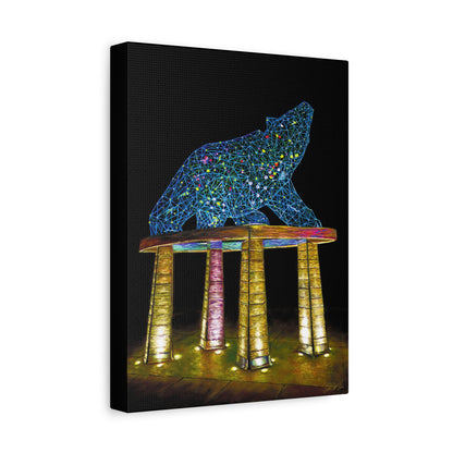 Grizzly Bear Statue | Original Artwork, Canvas Print