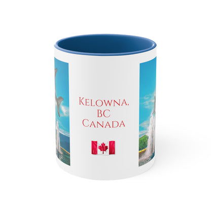 11oz Accent Mug | "The Dolphins" Kelowna, BC Canada Text | Custom Art Print