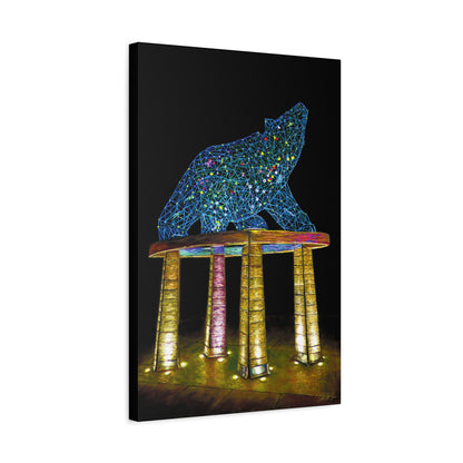 Grizzly Bear Statue | Original Artwork, Canvas Print