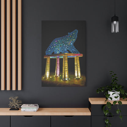 Grizzly Bear Statue | Original Artwork, Canvas Print