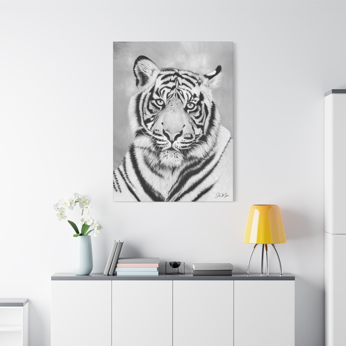 Monochrome Tiger | Original Canvas Art Print