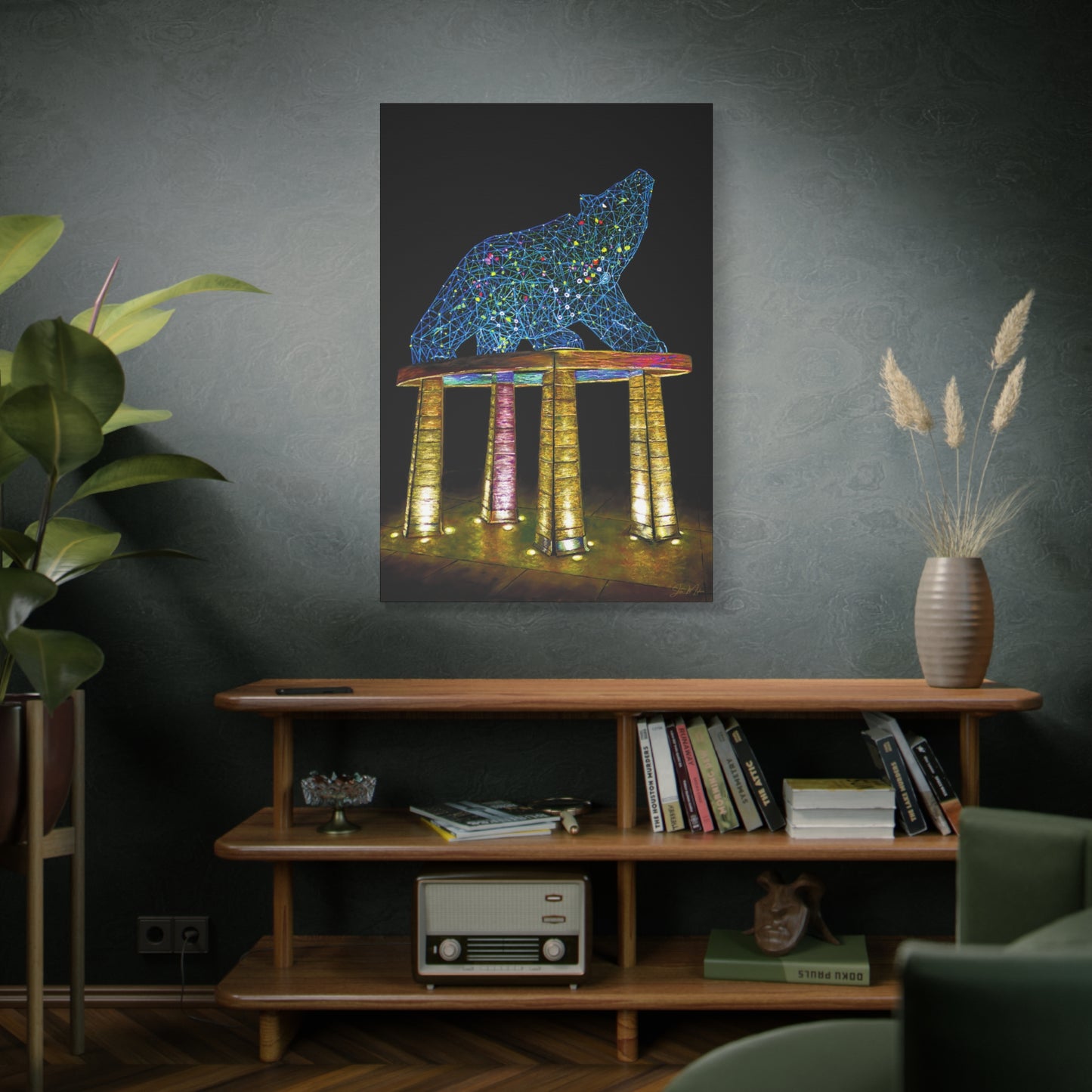 Grizzly Bear Statue | Original Artwork, Canvas Print