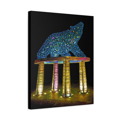 Grizzly Bear Statue | Original Artwork, Canvas Print