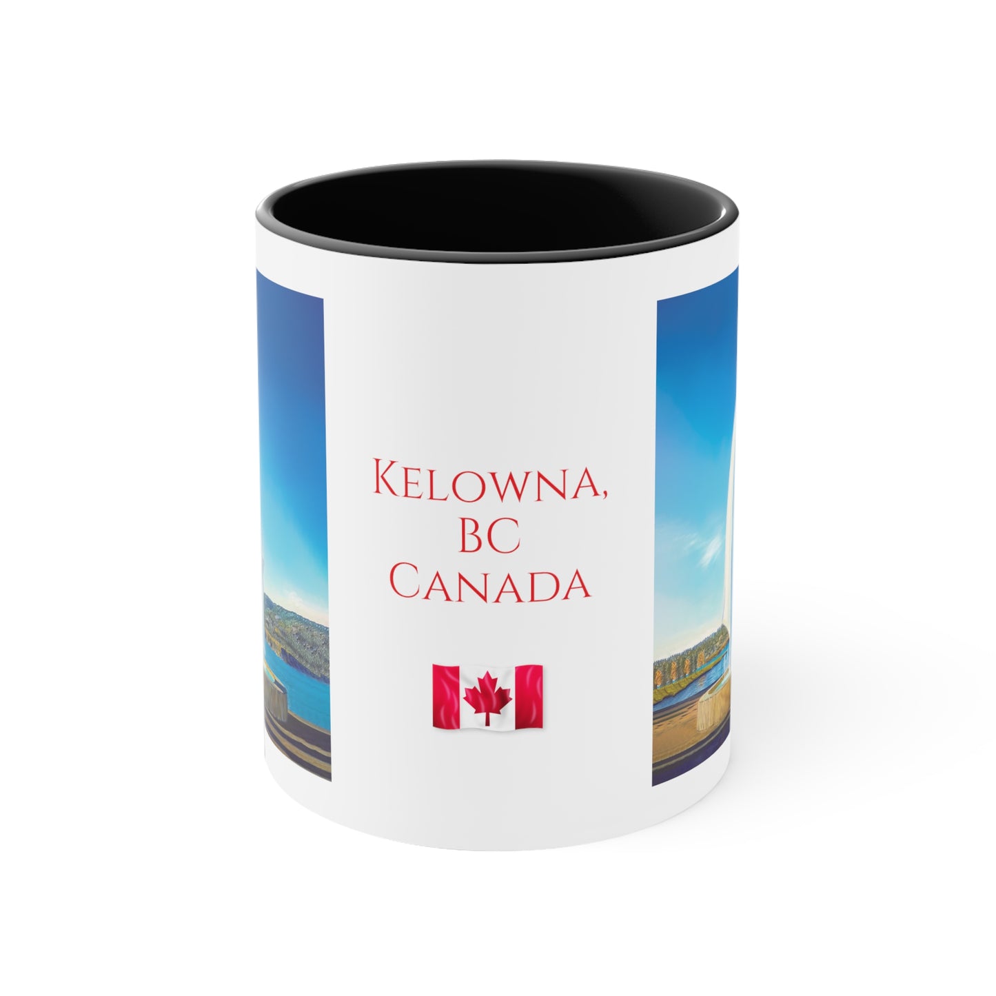 11oz Accent Mugs | "THE SAILS" Kelowna, BC Canada Text | Custom Art Print