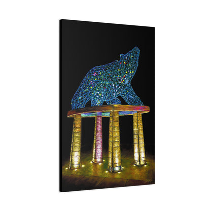 Grizzly Bear Statue | Original Artwork, Canvas Print