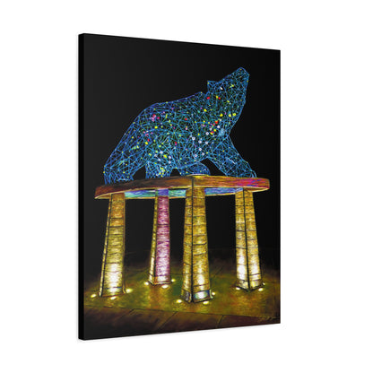 Grizzly Bear Statue | Original Artwork, Canvas Print