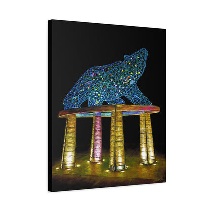 Grizzly Bear Statue | Original Artwork, Canvas Print