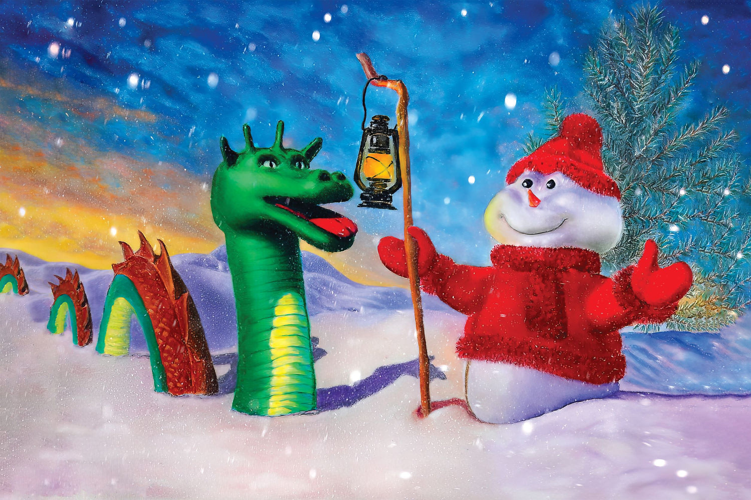 "Ogopogo & Frosty" Painting