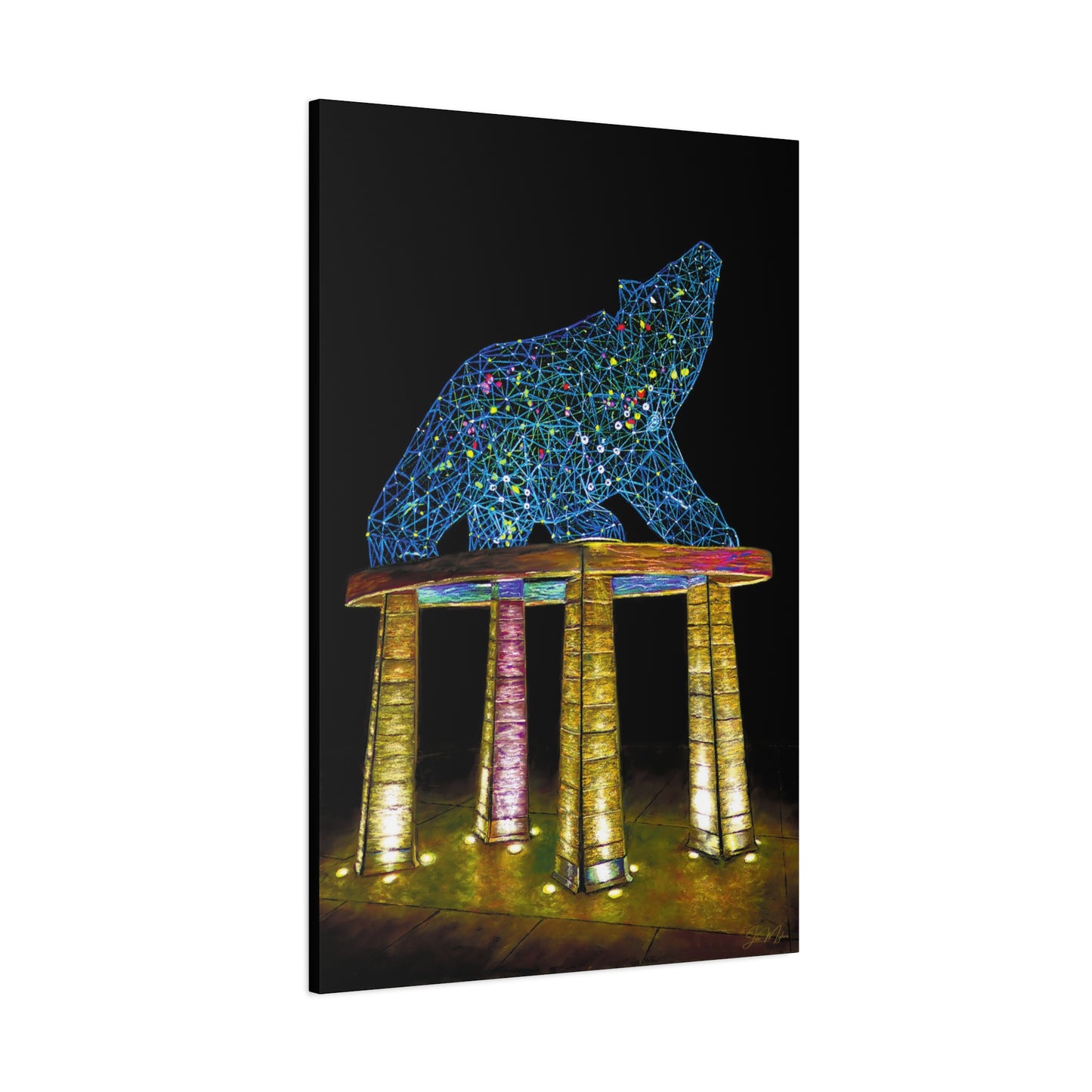 Grizzly Bear Statue | Original Artwork, Canvas Print