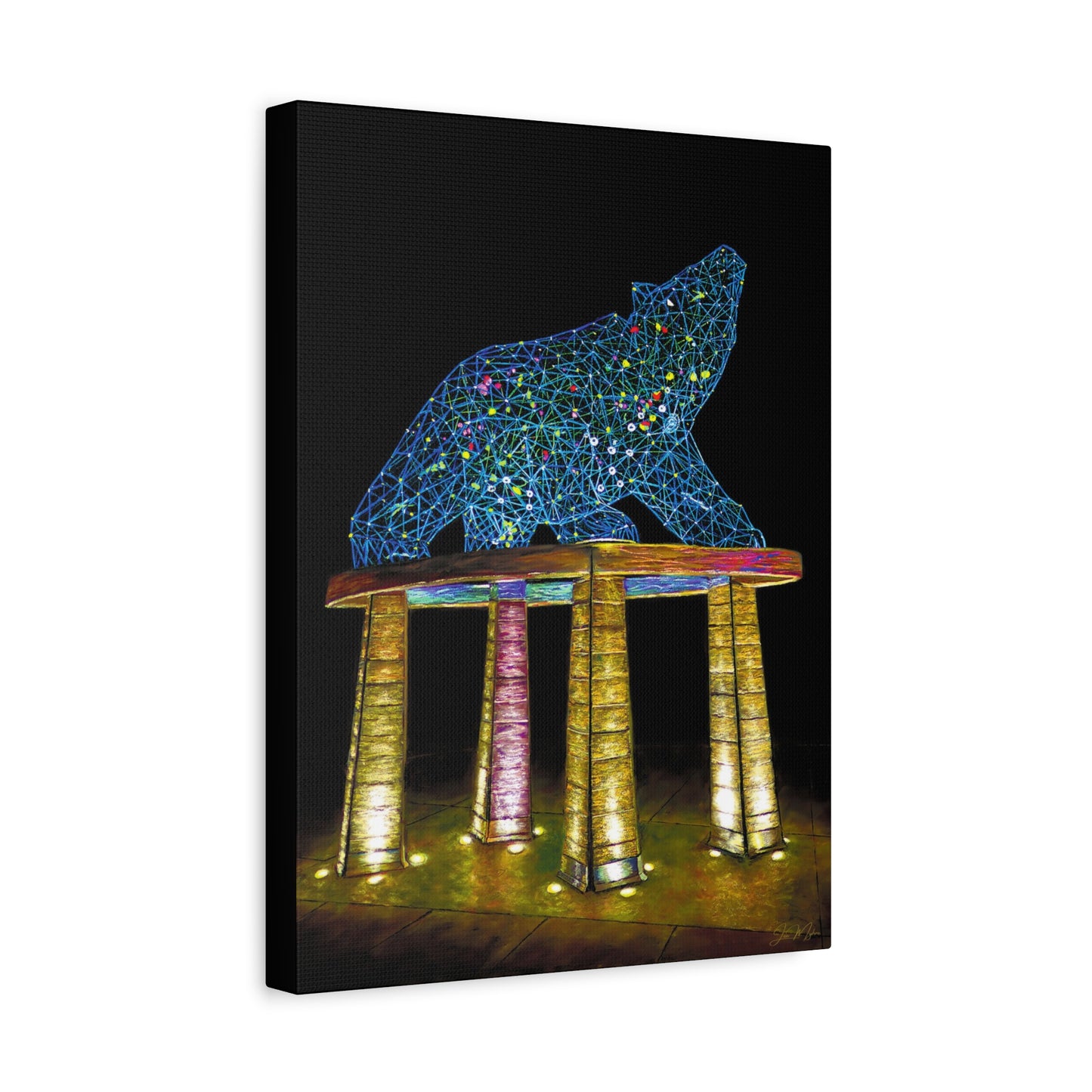 Grizzly Bear Statue | Original Artwork, Canvas Print