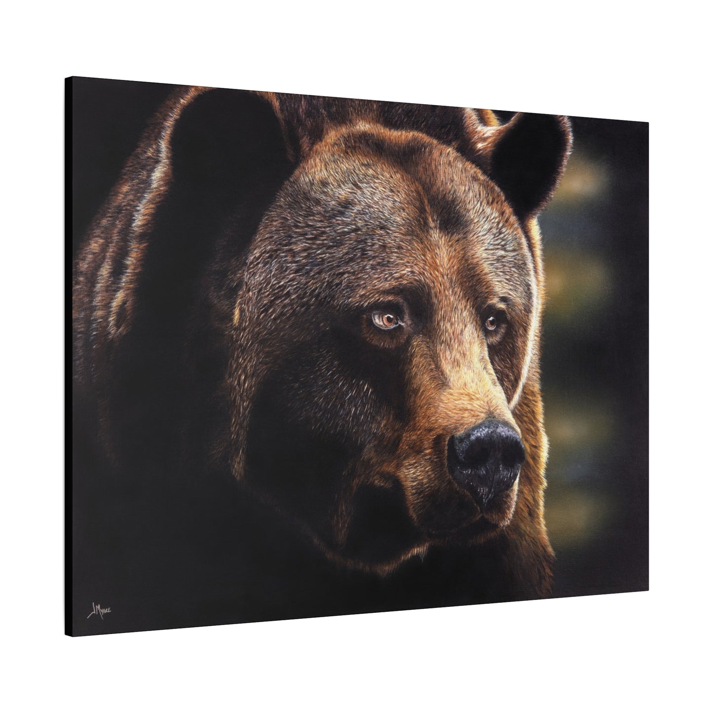 Out Of Darkness | Original Bear Canvas Art Print