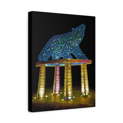 Grizzly Bear Statue | Original Artwork, Canvas Print