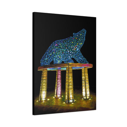 Grizzly Bear Statue | Original Artwork, Canvas Print