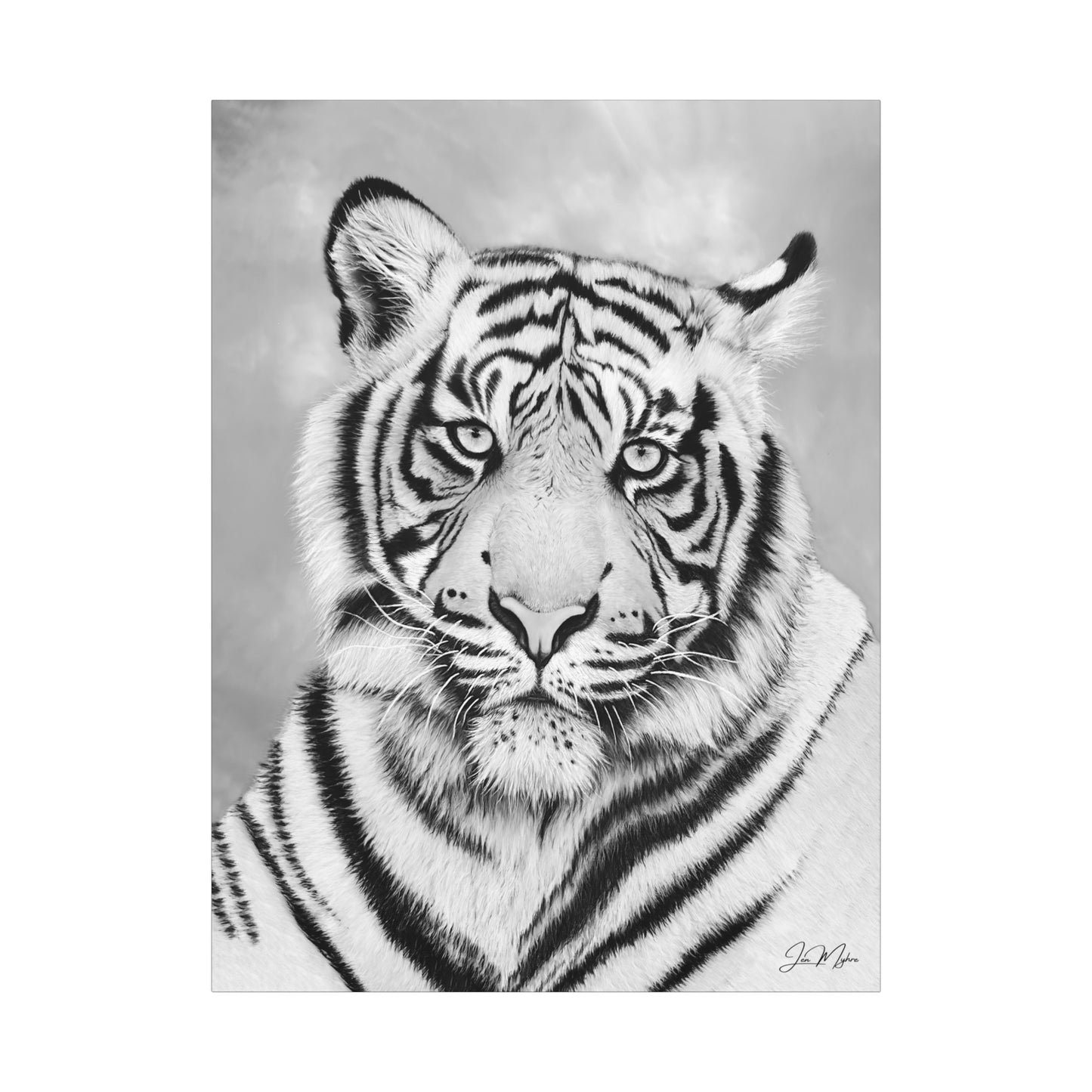 Monochrome Tiger | Original Canvas Art Print