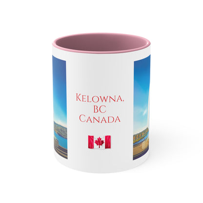 11oz Accent Mugs | "THE SAILS" Kelowna, BC Canada Text | Custom Art Print