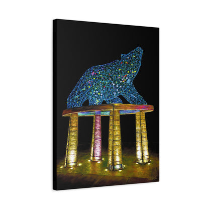 Grizzly Bear Statue | Original Artwork, Canvas Print