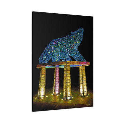 Grizzly Bear Statue | Original Artwork, Canvas Print