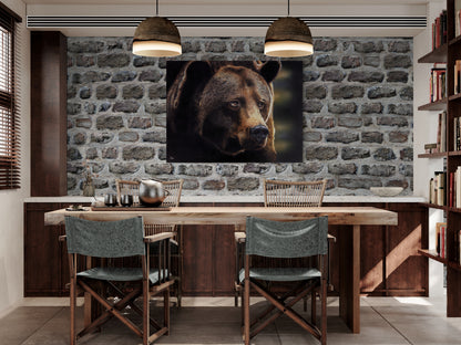 Out Of Darkness | Original Bear Canvas Art Print