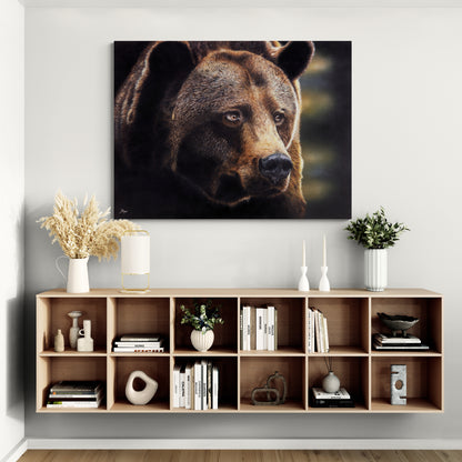 Out Of Darkness | Original Bear Canvas Art Print