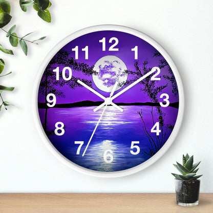 Wall Clock | "Purple Moonlight" | Custom Art Print