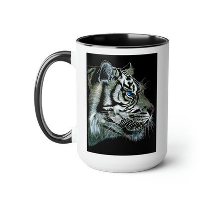 15oz Accent Mug - "WHITE TIGER"