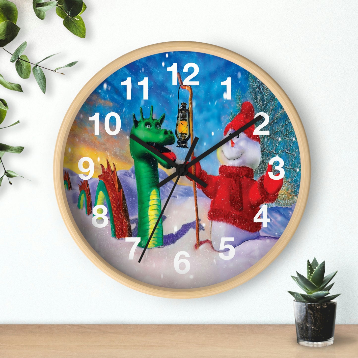 Wall Clock | "Ogopogo & Frosty" Kelowna, BC | Custom Art Print