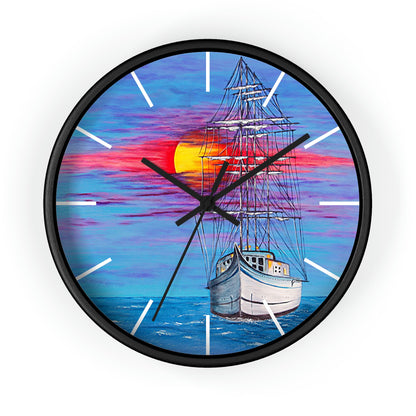 Wall Clock | "Sunset Sail" | Custom Art Print