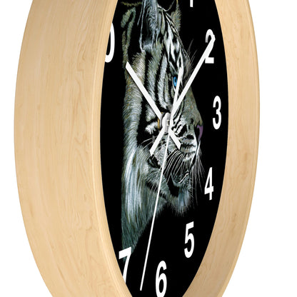 Wall Clock | "White Tiger" | Custom Art Print
