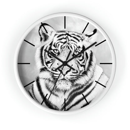 Wall Clock | "Monochrome Tiger" | Custom Art Print