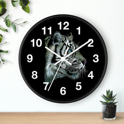 Wall Clock | "White Tiger" | Custom Art Print