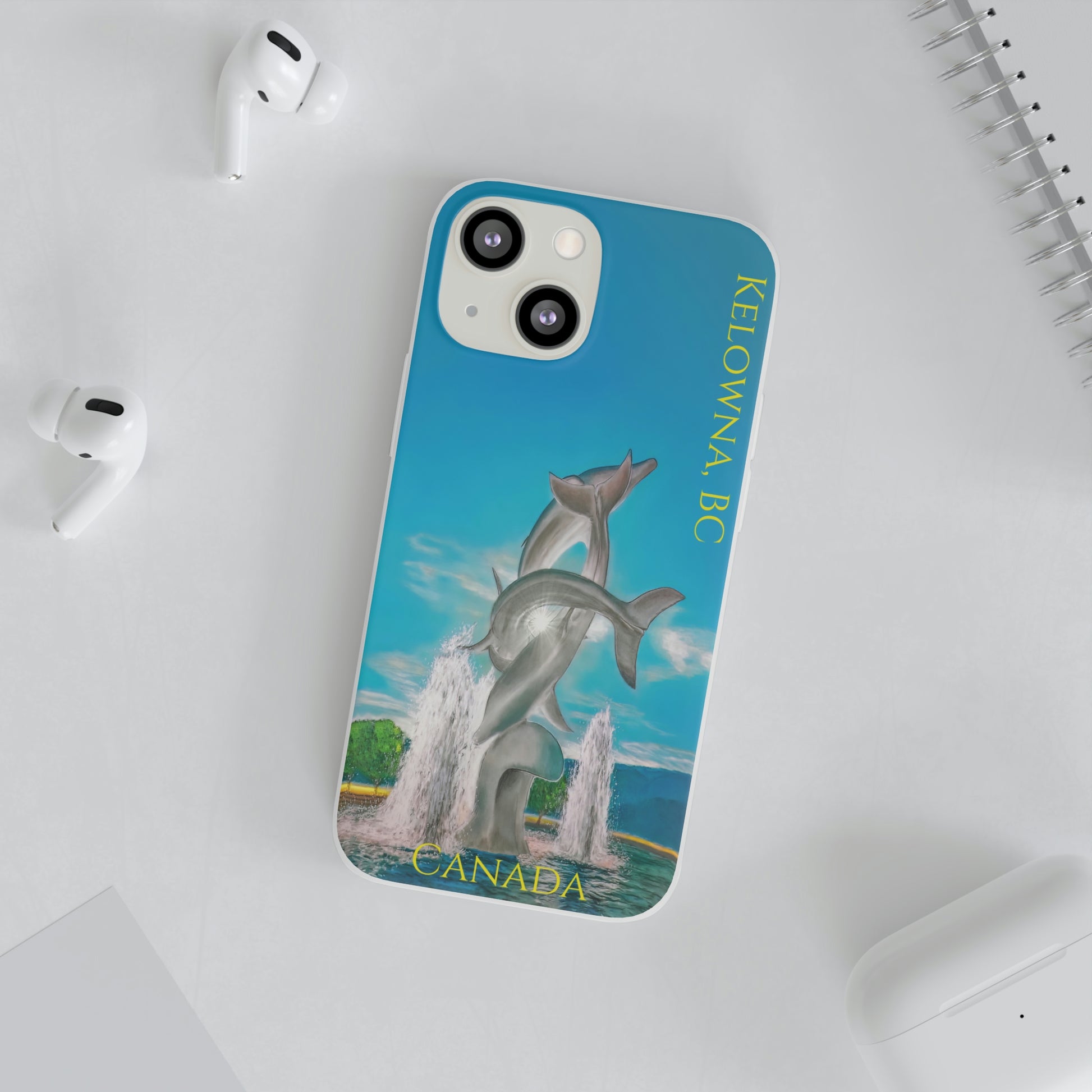 Flexi Cases - "THE DOLPHINS" Kelowna, BC (With Text) - Phone Case