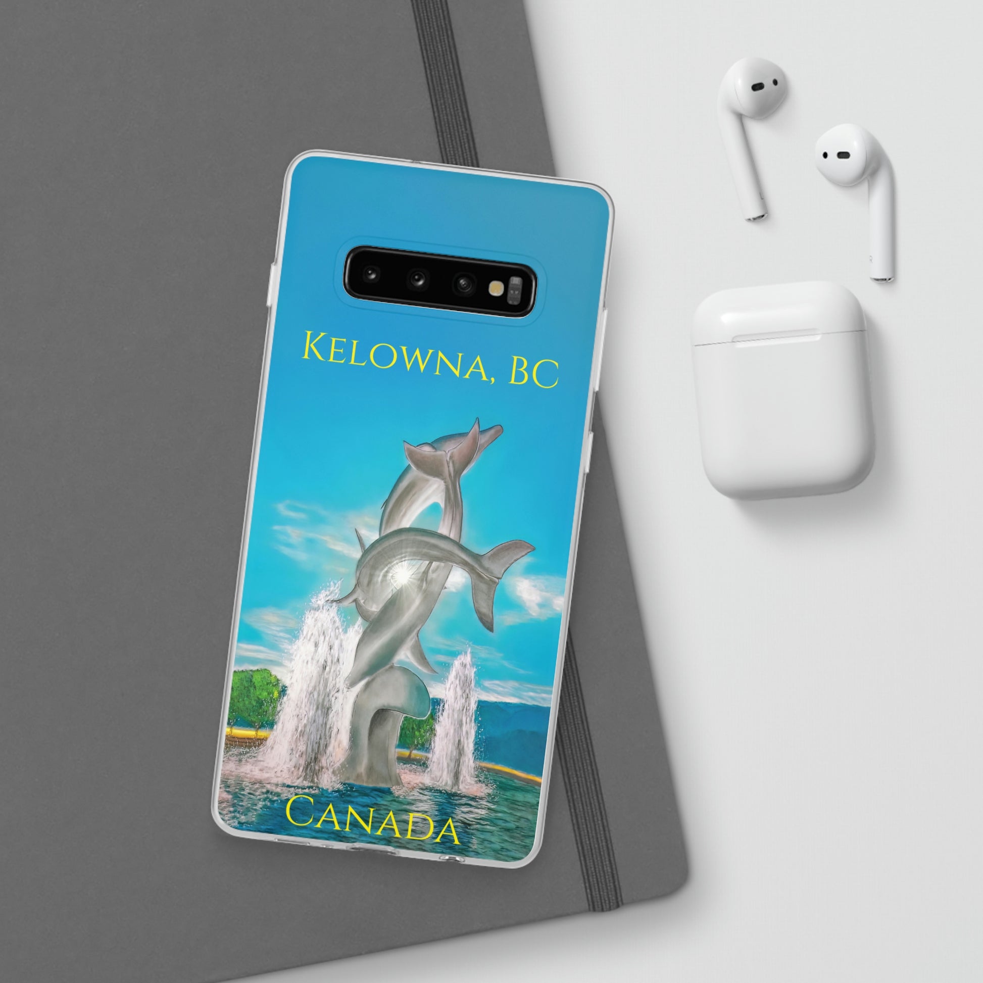Flexi Cases - "THE DOLPHINS" Kelowna, BC (With Text) - Phone Case
