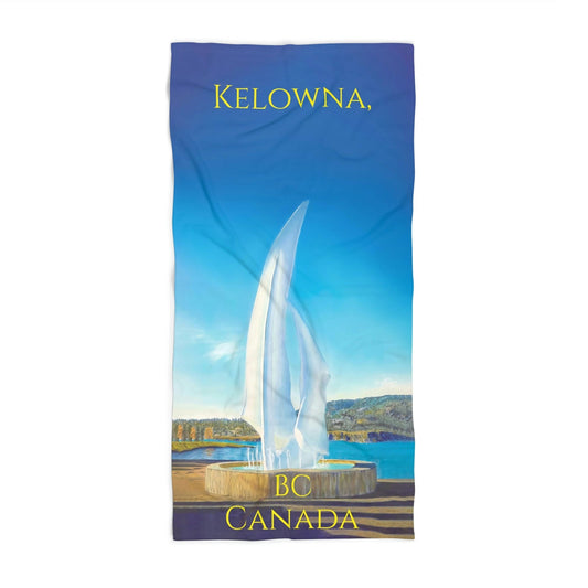 Beach Towels - "THE SAILS" Kelowna, BC (With Text)