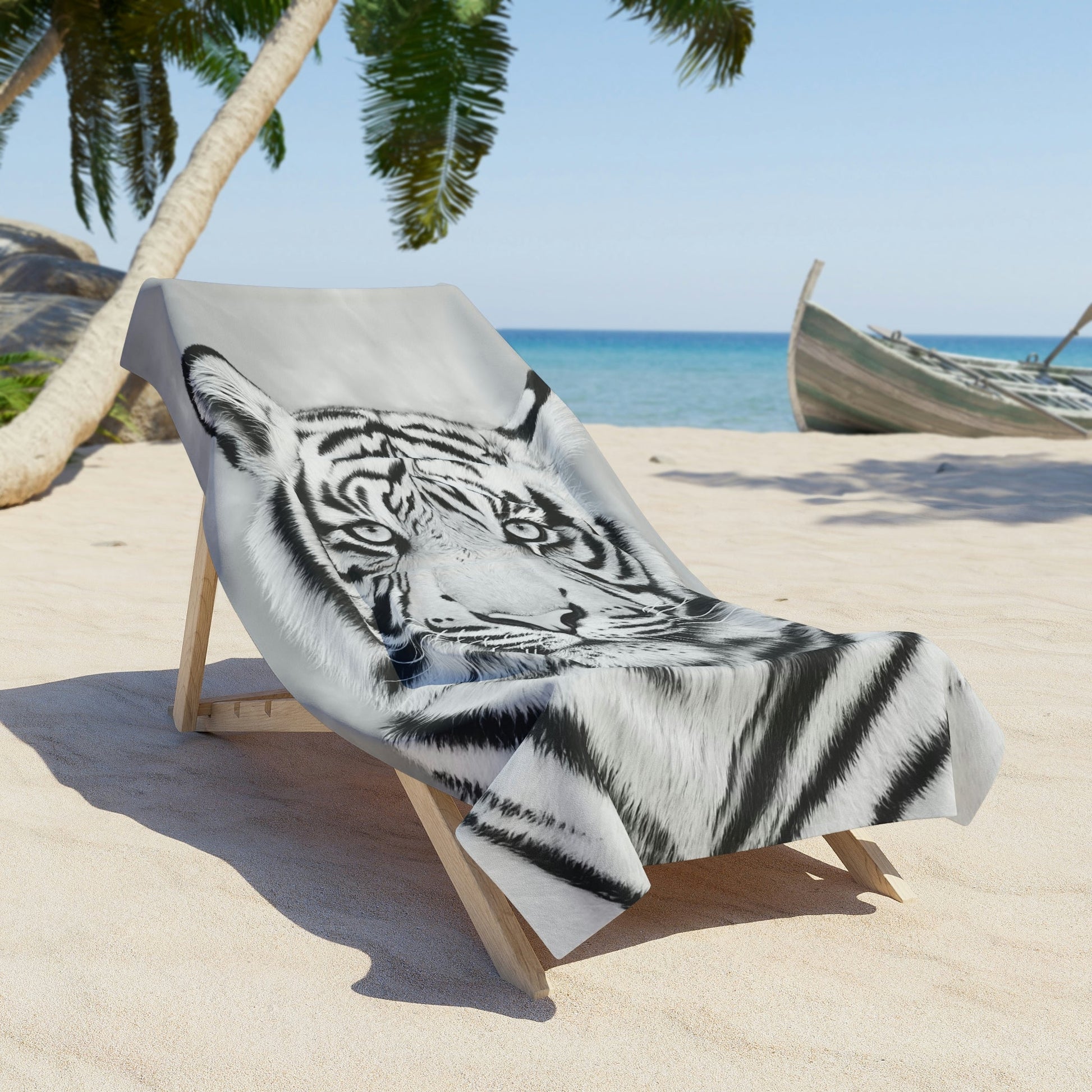 Beach Towels - "MONOCHROME TIGER"