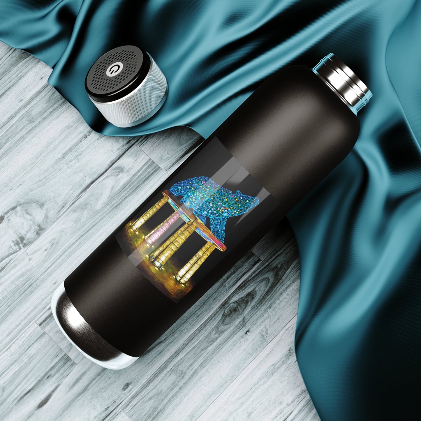 "Bear" Copper Insulated Bluetooth Water Bottle 22oz | Audio Speaker Lid