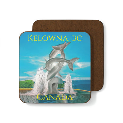 Coasters (Hardboard Back) - "THE DOLPHINS" Kelowna, BC (With Text)