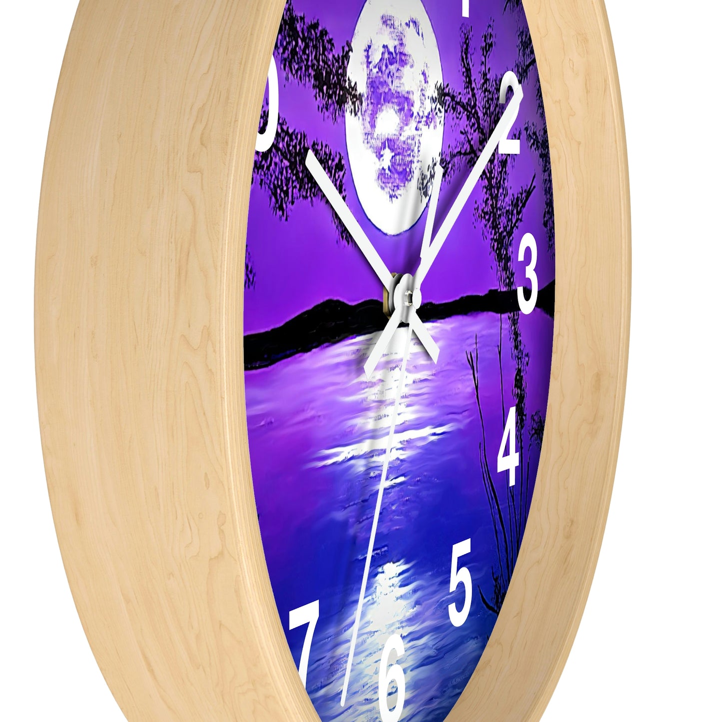Wall Clock | "Purple Moonlight" | Custom Art Print