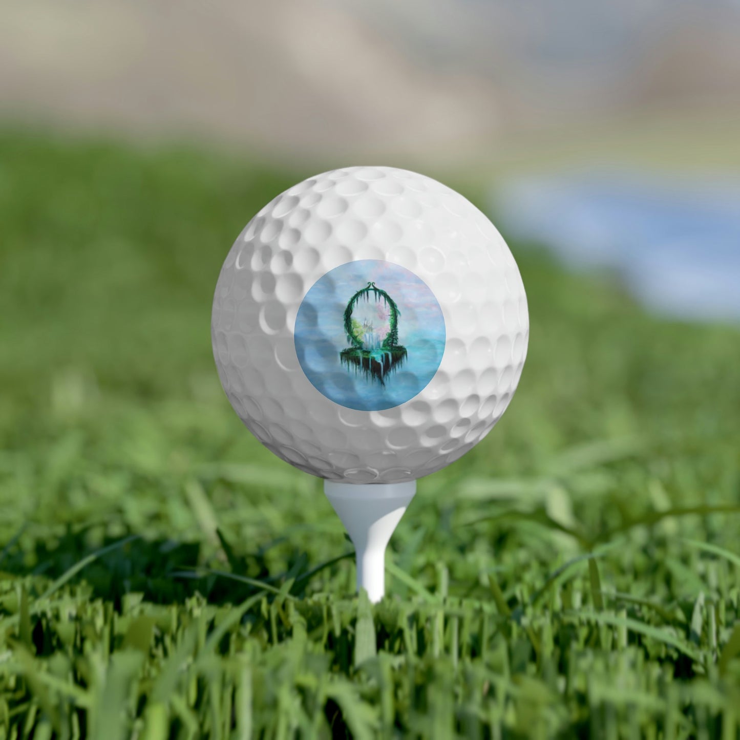 Golf Balls, 6pcs - "Floating Castle" Custom Artwork Print