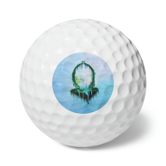 Golf Balls, 6pcs - "Floating Castle" Custom Artwork Print