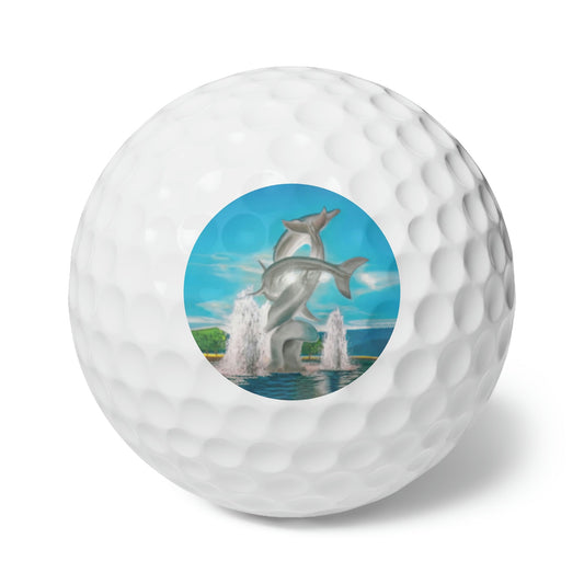 Golf Balls, 6pcs - "The Dolphins" Kelowna, BC | Custom Art Print