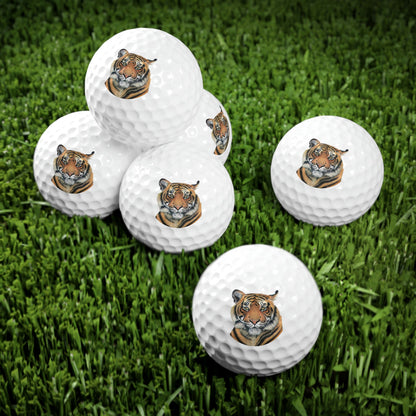 Golf Balls, 6pcs - "TIGER" Custom Artwork Print