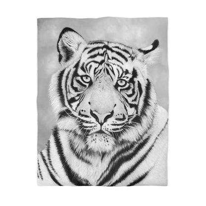 Microfiber Duvet Cover - "MONOCHROME TIGER"