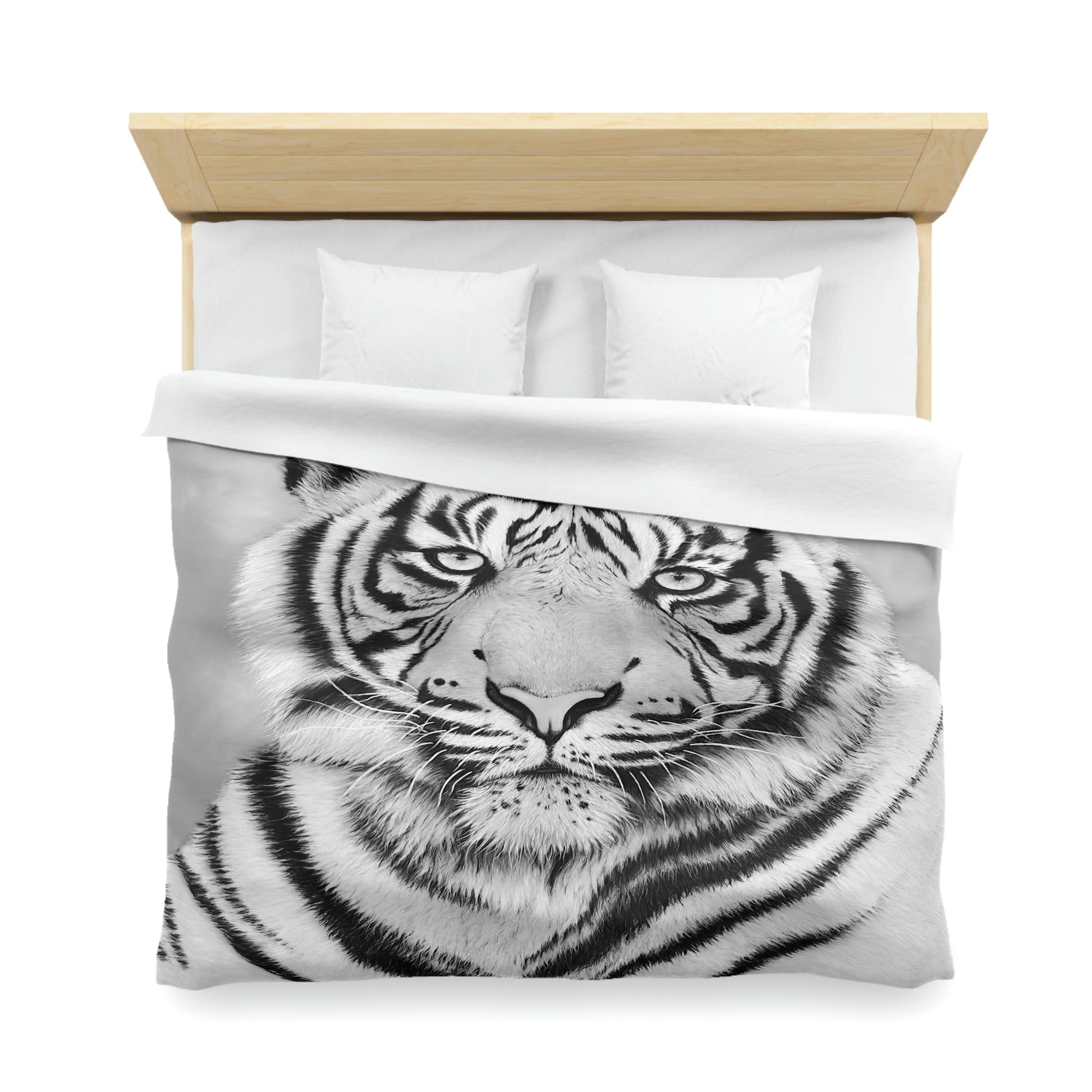 Microfiber Duvet Cover - "MONOCHROME TIGER"