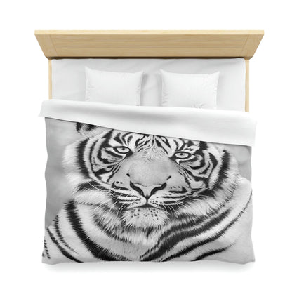 Microfiber Duvet Cover - "MONOCHROME TIGER"