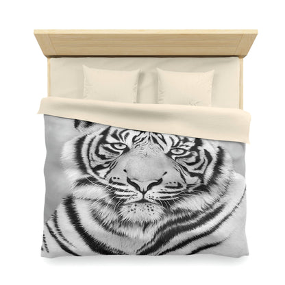 Microfiber Duvet Cover - "MONOCHROME TIGER"