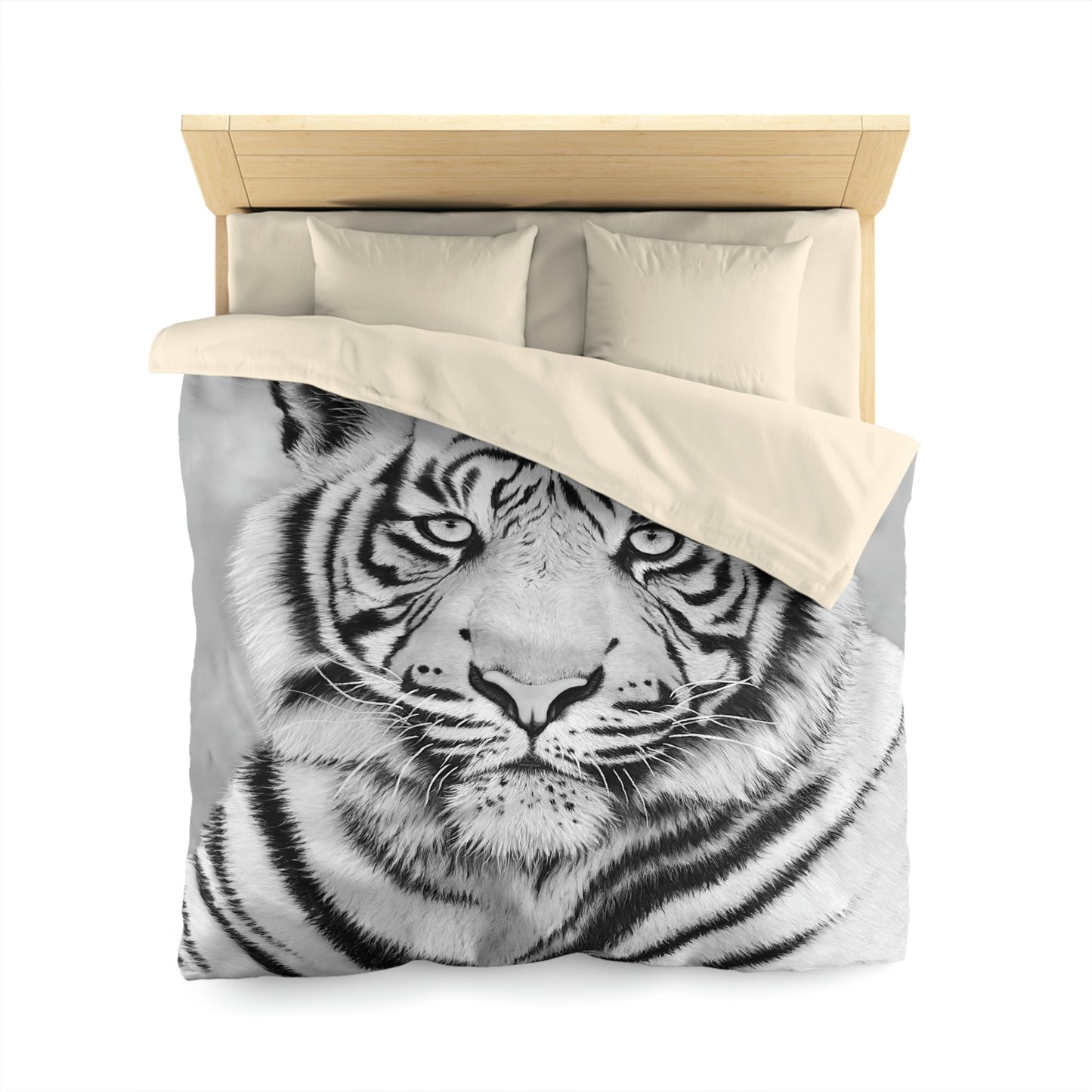 Microfiber Duvet Cover - "MONOCHROME TIGER"