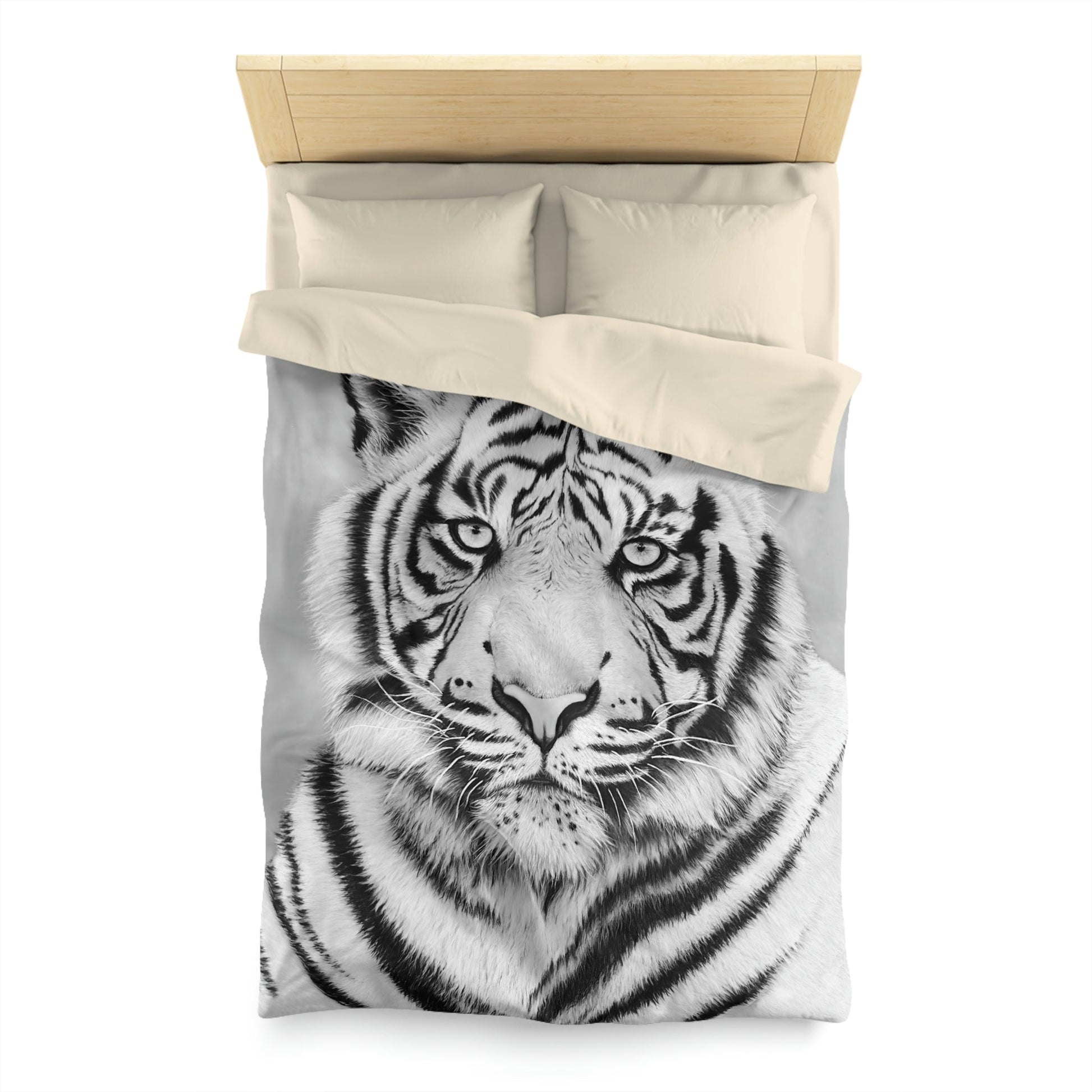 Microfiber Duvet Cover - "MONOCHROME TIGER"